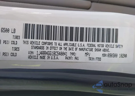 2011 Jeep Grand Cherokee Laredo из США, поврежденный, VIN 1J4RR4GG1BC540041